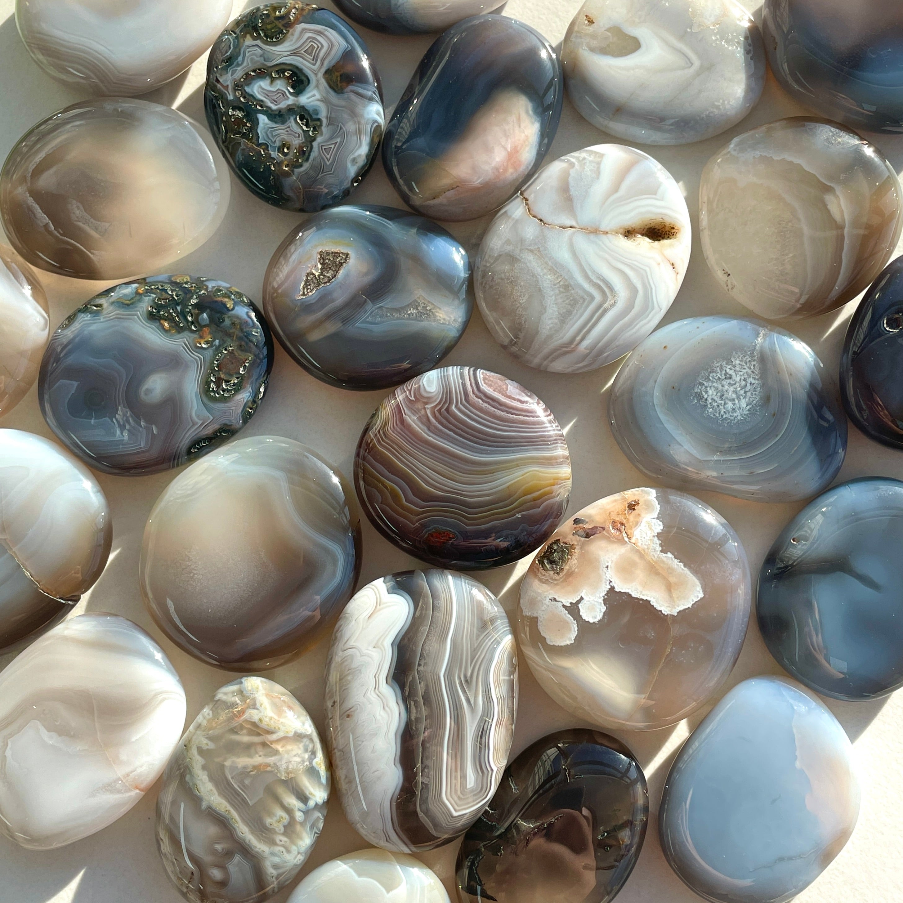 Pocket Palmstone - Botswana Agate Pocket Palmstone - Botswana Agate